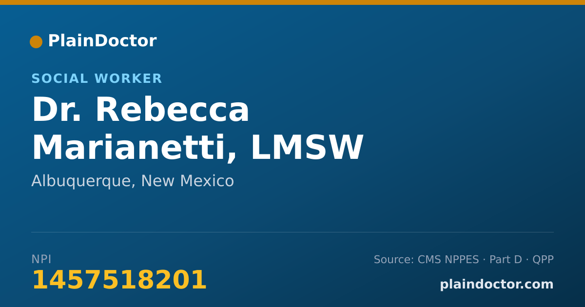 Shareable card for Rebecca Marianetti, LMSW - Social Worker, Albuquerque, NM