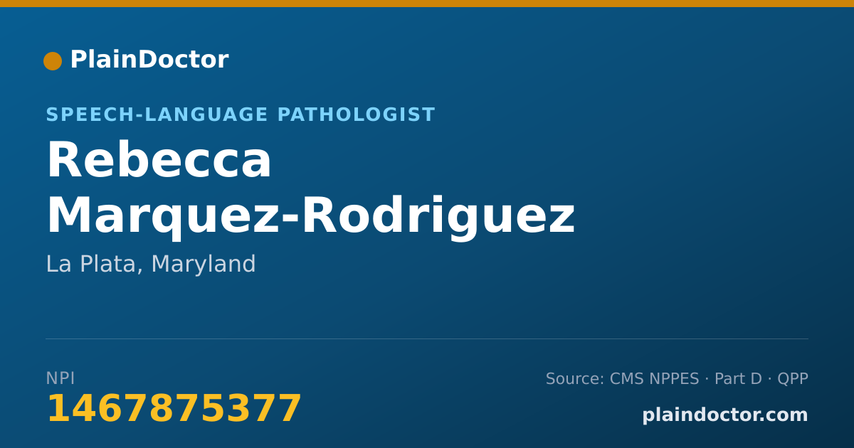Shareable card for Rebecca Marquez-Rodriguez - Speech-Language Pathologist, La Plata, MD
