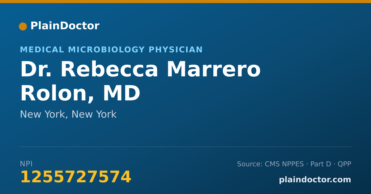 Shareable card for Rebecca Marrero Rolon, MD - Medical Microbiology Physician, New York, NY