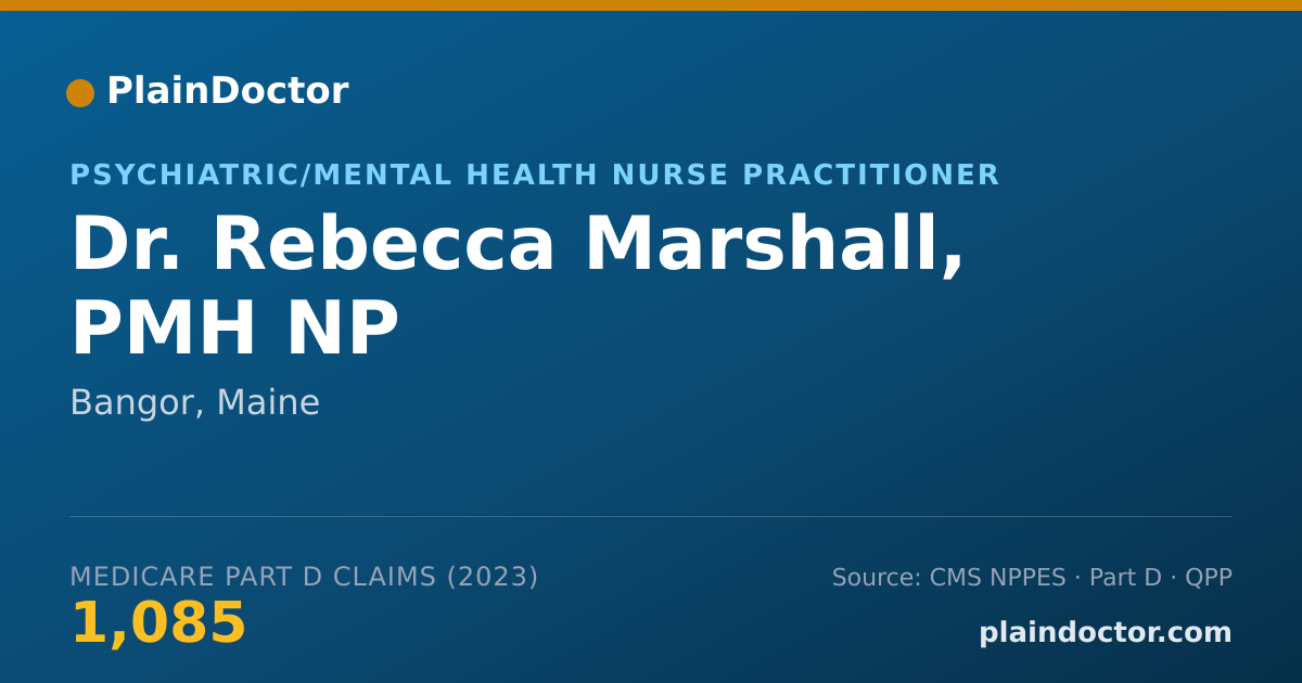 Shareable card for Rebecca Marshall, PMH NP - Psychiatric/Mental Health Nurse Practitioner, Bangor, ME