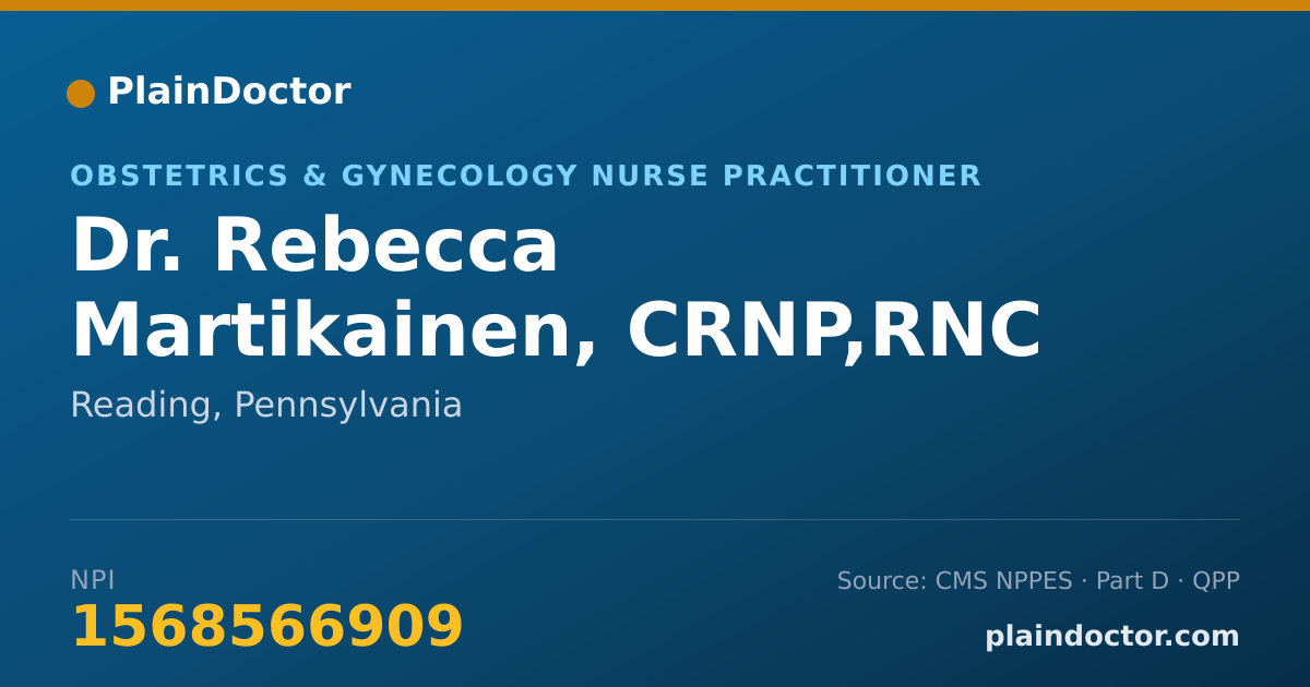 Shareable card for Rebecca Martikainen, CRNP,RNC - Obstetrics & Gynecology Nurse Practitioner, Reading, PA