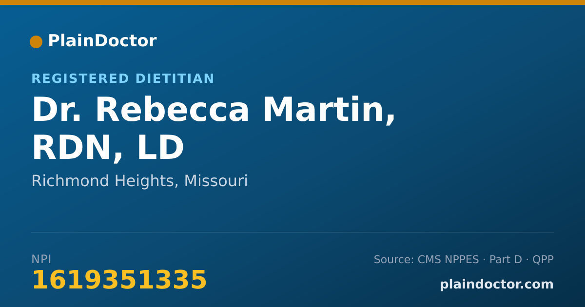 Shareable card for Rebecca Martin, RDN, LD - Registered Dietitian, Richmond Heights, MO