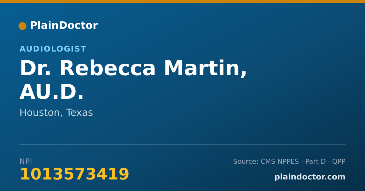 Shareable card for Rebecca Martin, AU.D. - Audiologist, Houston, TX