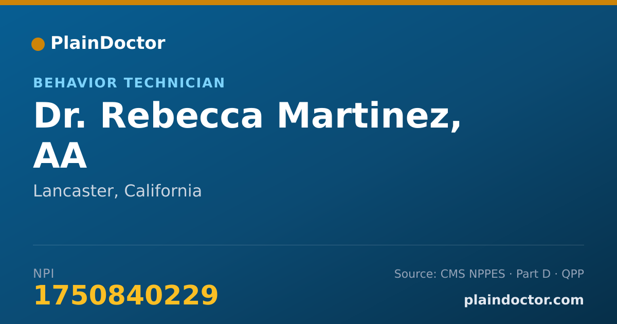 Shareable card for Rebecca Martinez, AA - Behavior Technician, Lancaster, CA