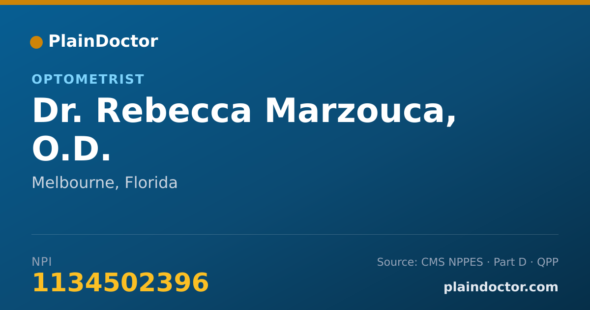 Shareable card for Rebecca Marzouca, O.D. - Optometrist, Melbourne, FL