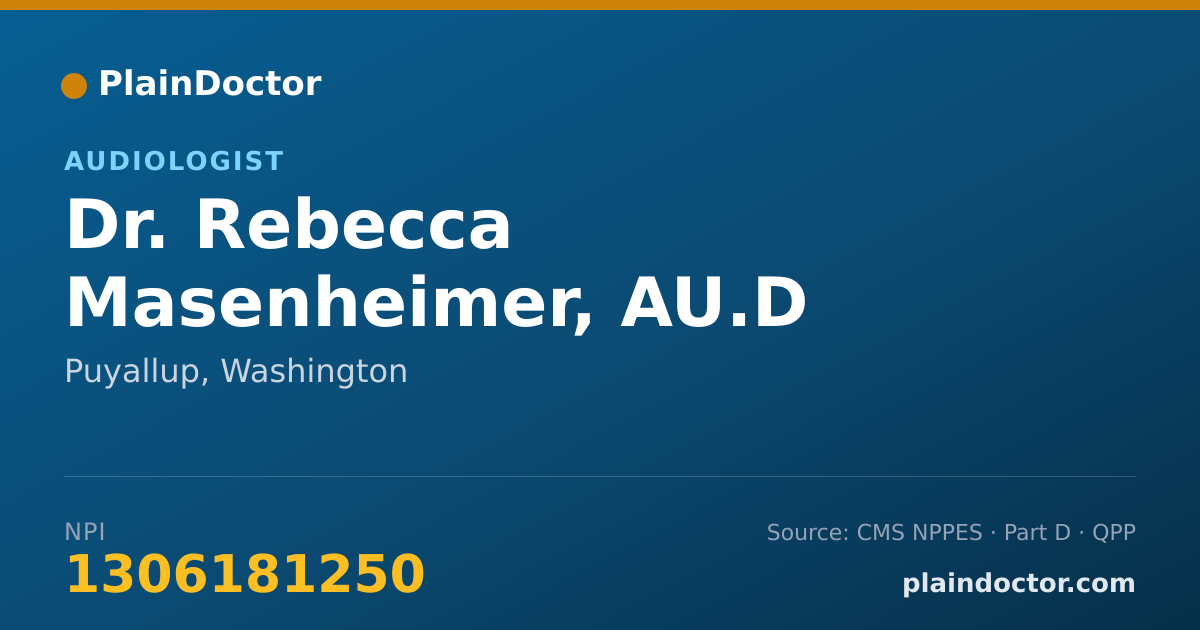 Shareable card for Rebecca Masenheimer, AU.D - Audiologist, Puyallup, WA