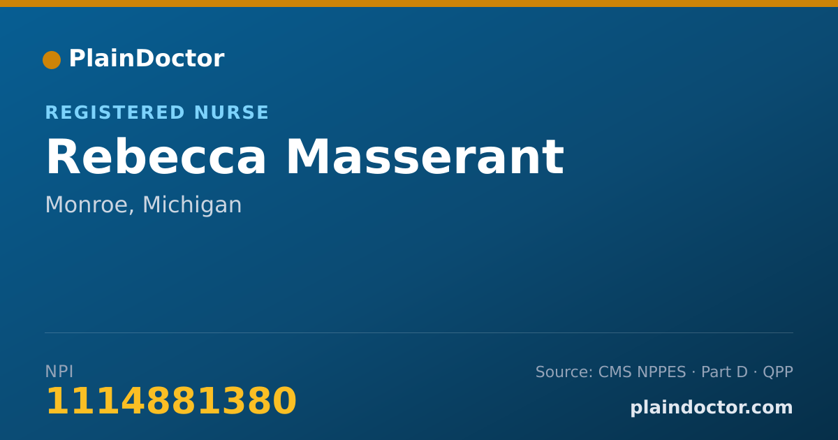 Shareable card for Rebecca Masserant - Registered Nurse, Monroe, MI