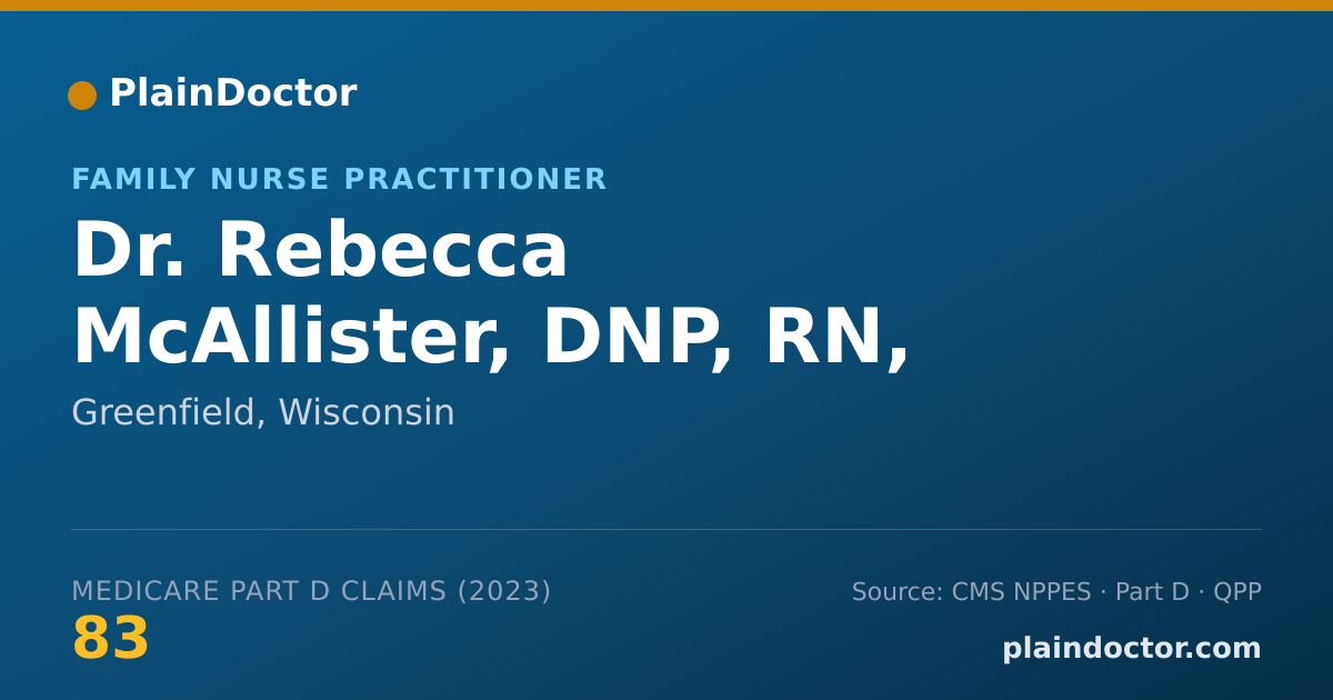 Shareable card for Rebecca McAllister, DNP, RN, FNP-BC,APNP - Family Nurse Practitioner, Greenfield, WI