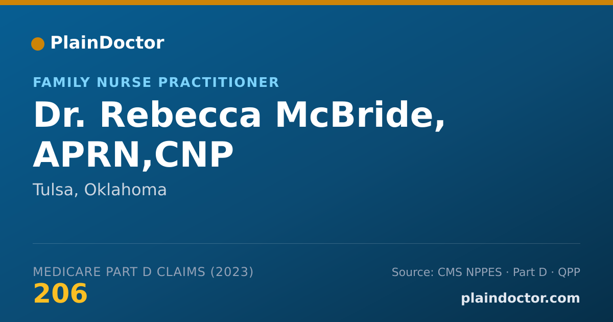 Shareable card for Rebecca McBride, APRN,CNP - Family Nurse Practitioner, Tulsa, OK