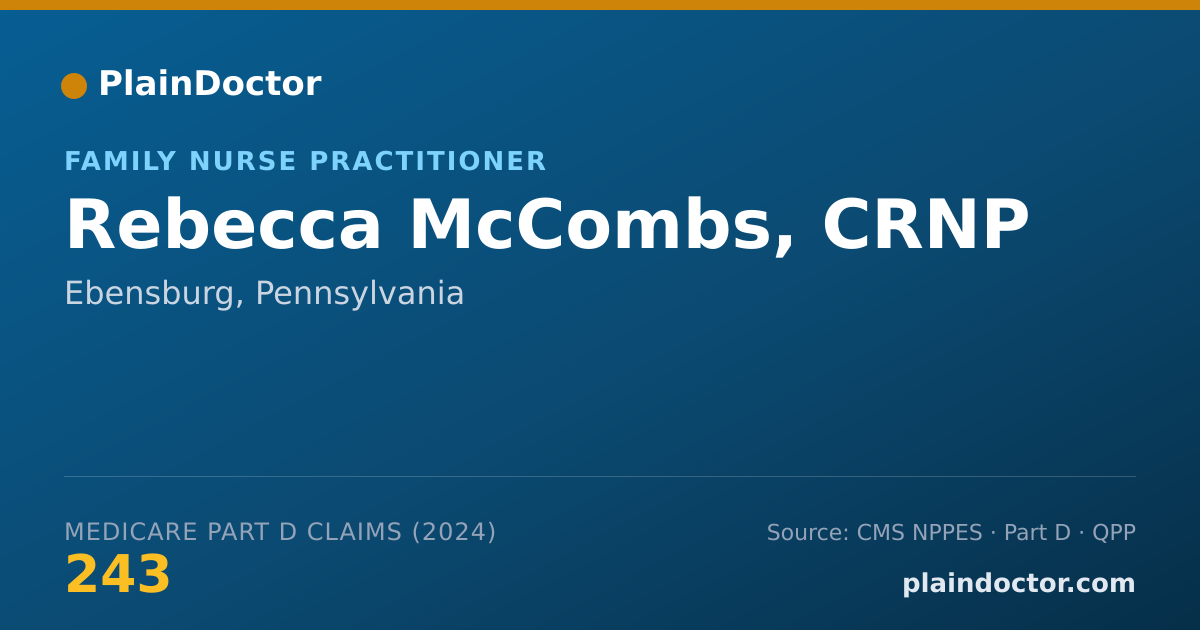 Shareable card for Rebecca McCombs, CRNP - Family Nurse Practitioner, Ebensburg, PA