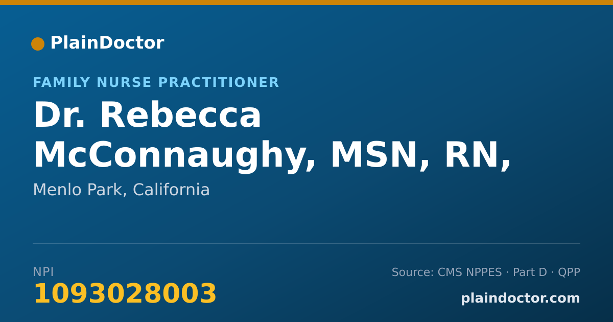 Shareable card for Rebecca McConnaughy, MSN, RN, NP-C - Family Nurse Practitioner, Menlo Park, CA
