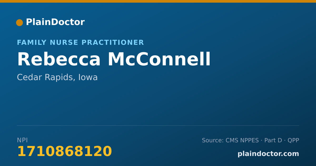 Shareable card for Rebecca McConnell - Family Nurse Practitioner, Cedar Rapids, IA