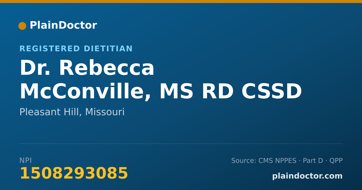 Shareable card for Rebecca McConville, MS RD CSSD LD - Registered Dietitian, Pleasant Hill, MO