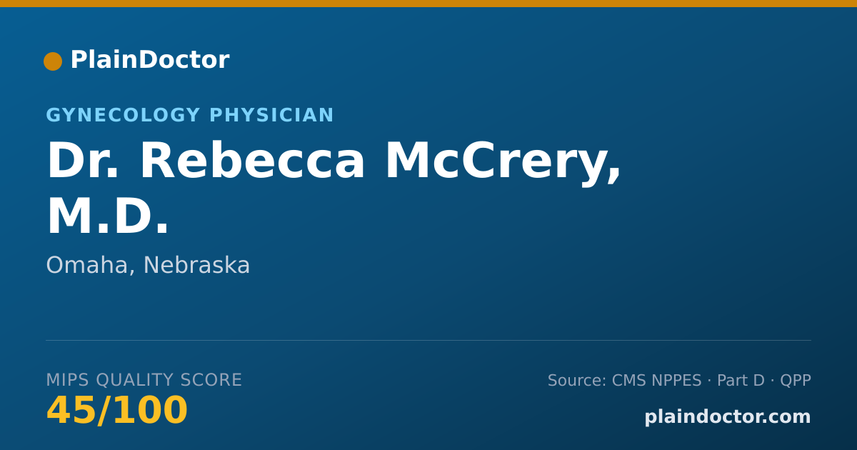 Shareable card for Rebecca McCrery, M.D. - Gynecology Physician, Omaha, NE