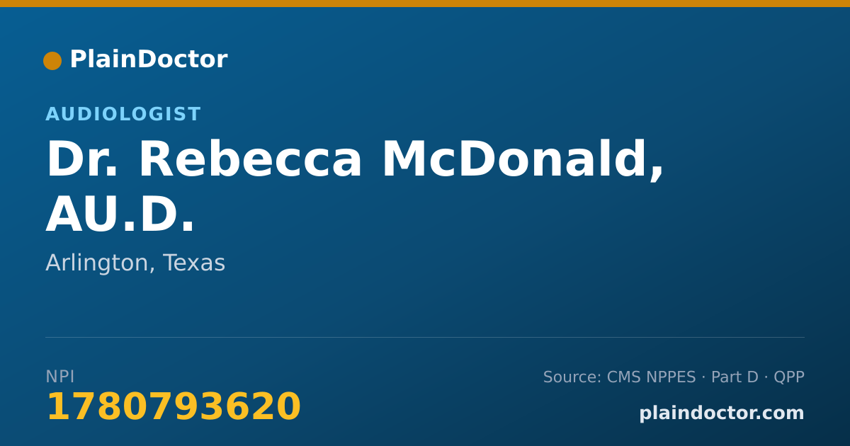 Shareable card for Rebecca McDonald, AU.D. - Audiologist, Arlington, TX