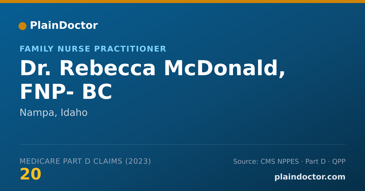 Shareable card for Rebecca McDonald, FNP- BC - Family Nurse Practitioner, Nampa, ID