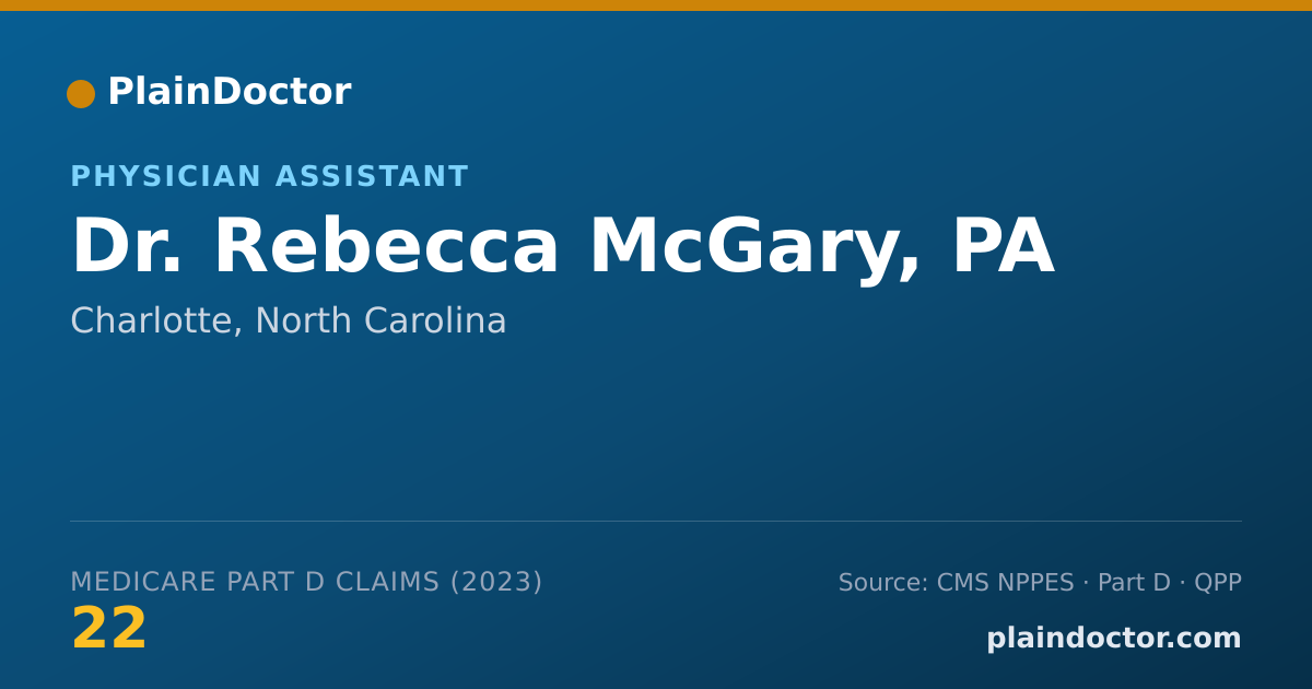 Shareable card for Rebecca McGary, PA - Physician Assistant, Charlotte, NC