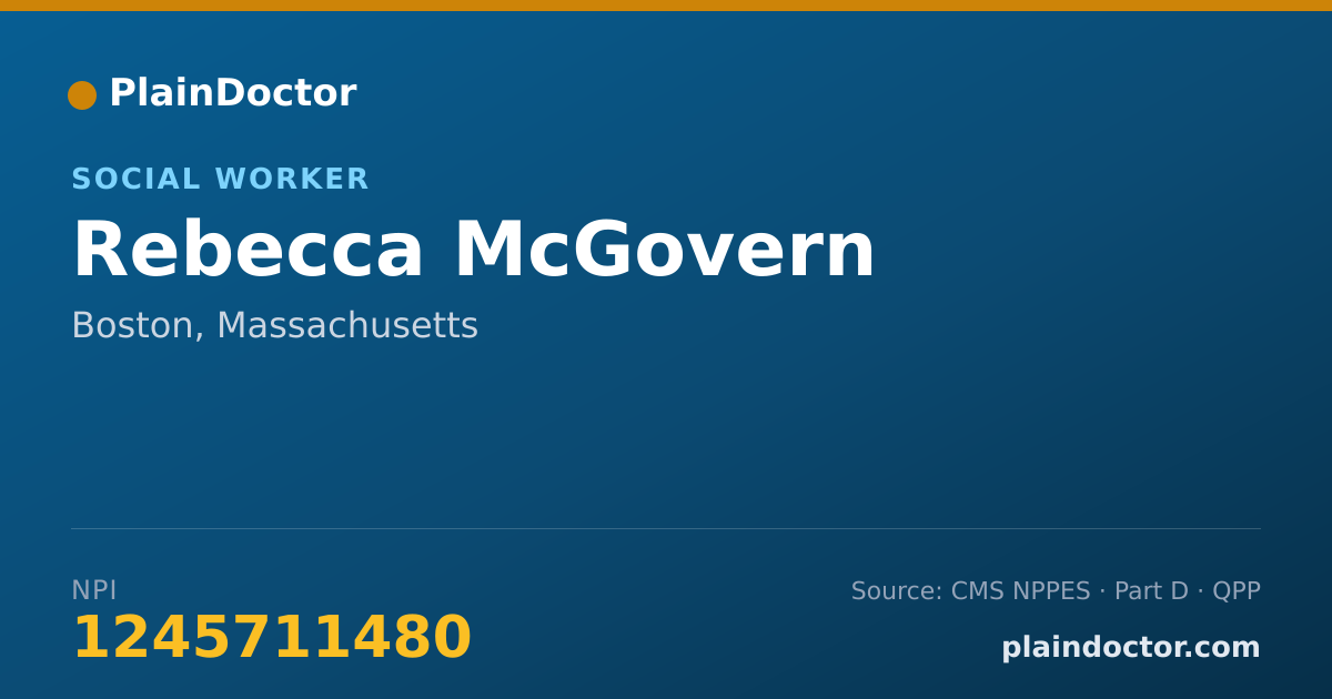Shareable card for Rebecca McGovern - Social Worker, Boston, MA