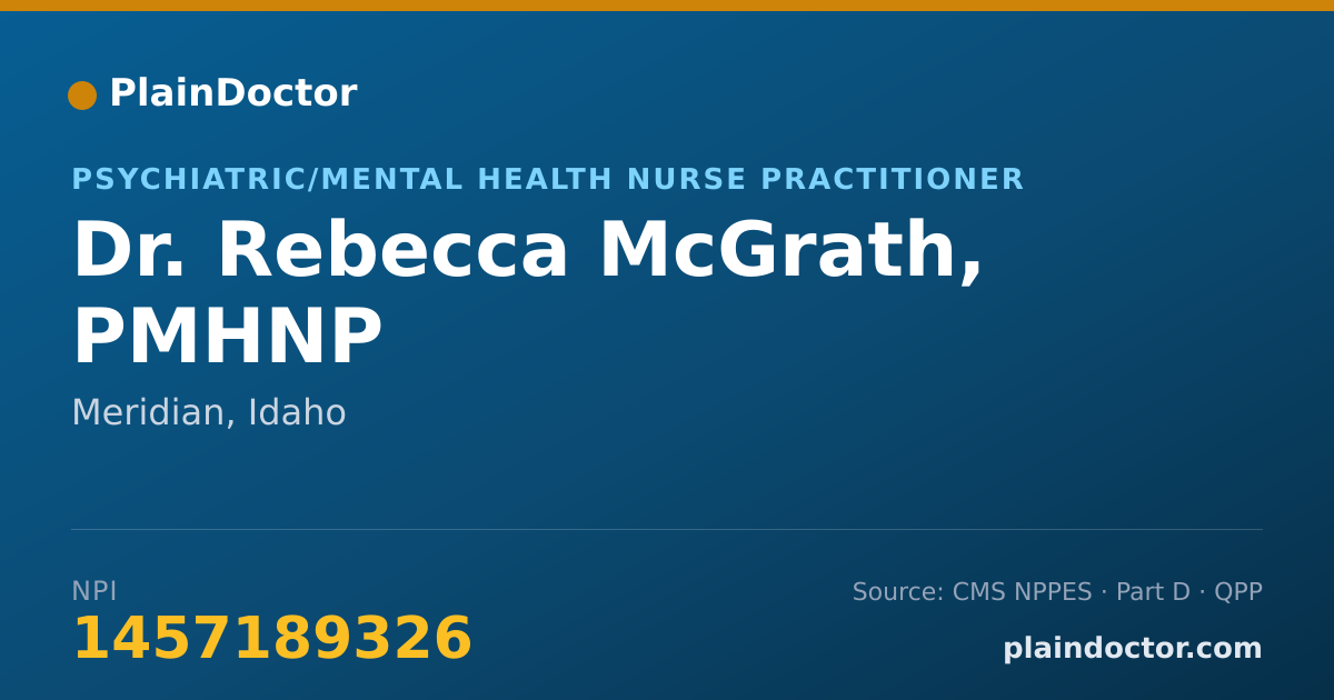 Shareable card for Rebecca McGrath, PMHNP - Psychiatric/Mental Health Nurse Practitioner, Meridian, ID