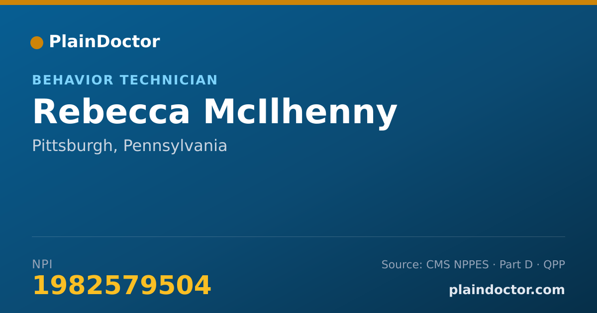 Shareable card for Rebecca McIlhenny - Behavior Technician, Pittsburgh, PA