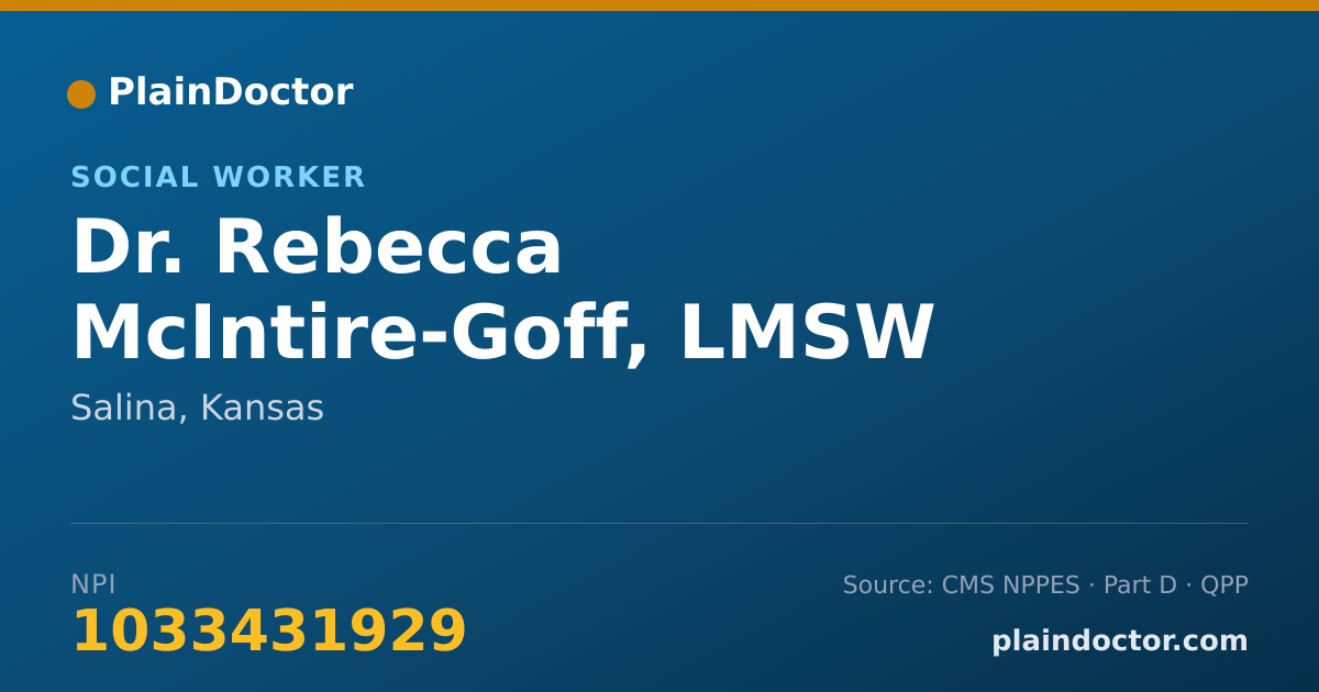 Shareable card for Rebecca McIntire-Goff, LMSW - Social Worker, Salina, KS