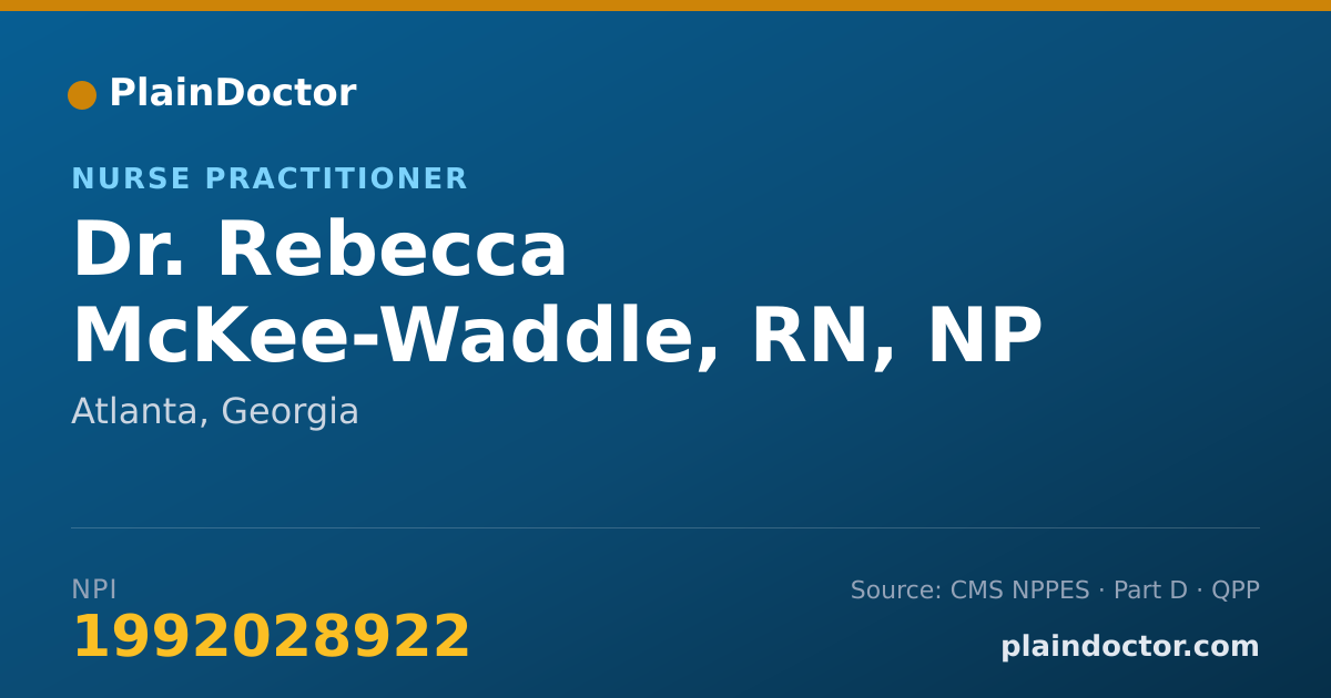 Shareable card for Rebecca McKee-Waddle, RN, NP - Nurse Practitioner, Atlanta, GA
