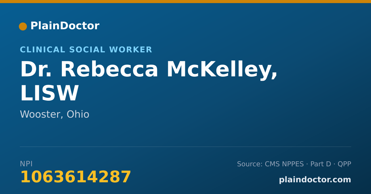 Shareable card for Rebecca McKelley, LISW - Clinical Social Worker, Wooster, OH