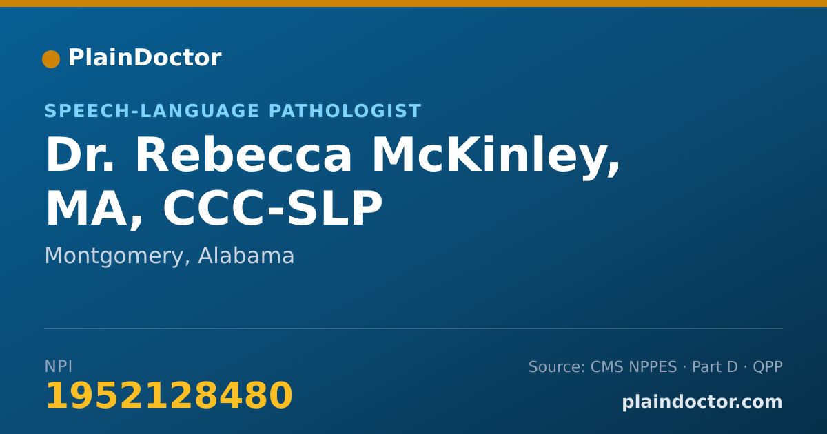 Shareable card for Rebecca McKinley, MA, CCC-SLP - Speech-Language Pathologist, Montgomery, AL