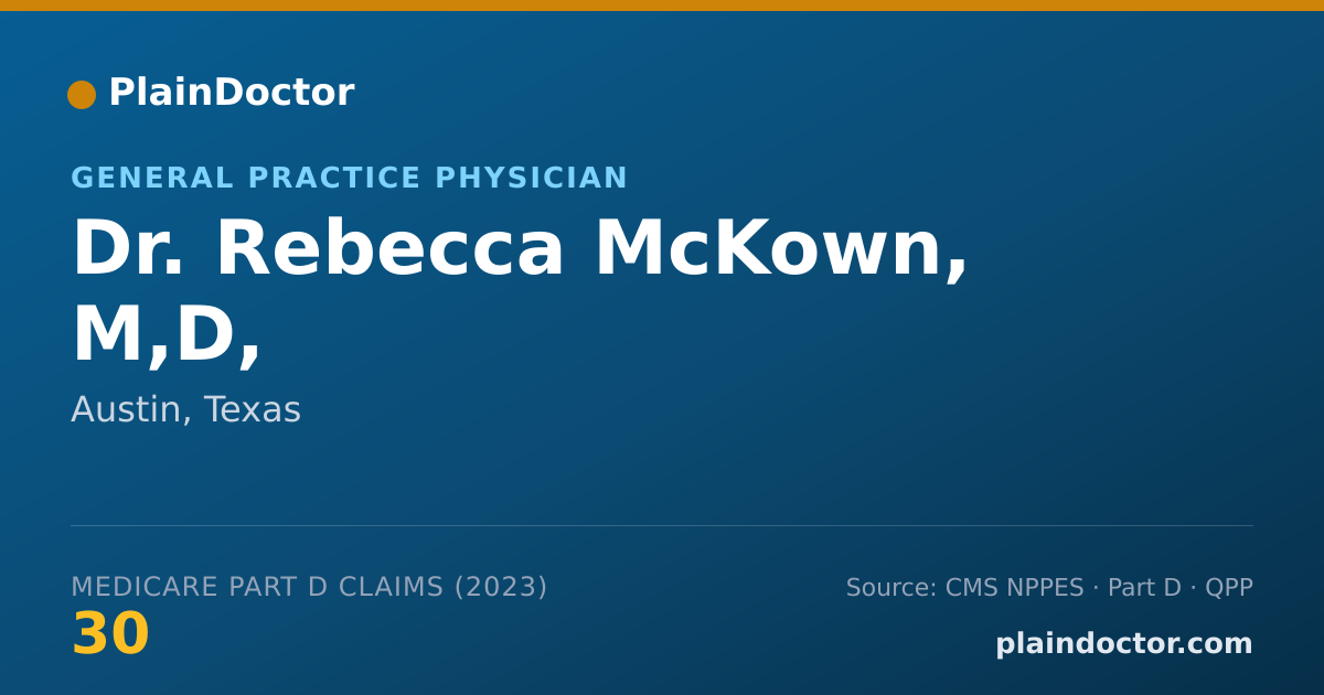 Shareable card for Rebecca McKown, M,D, - General Practice Physician, Austin, TX