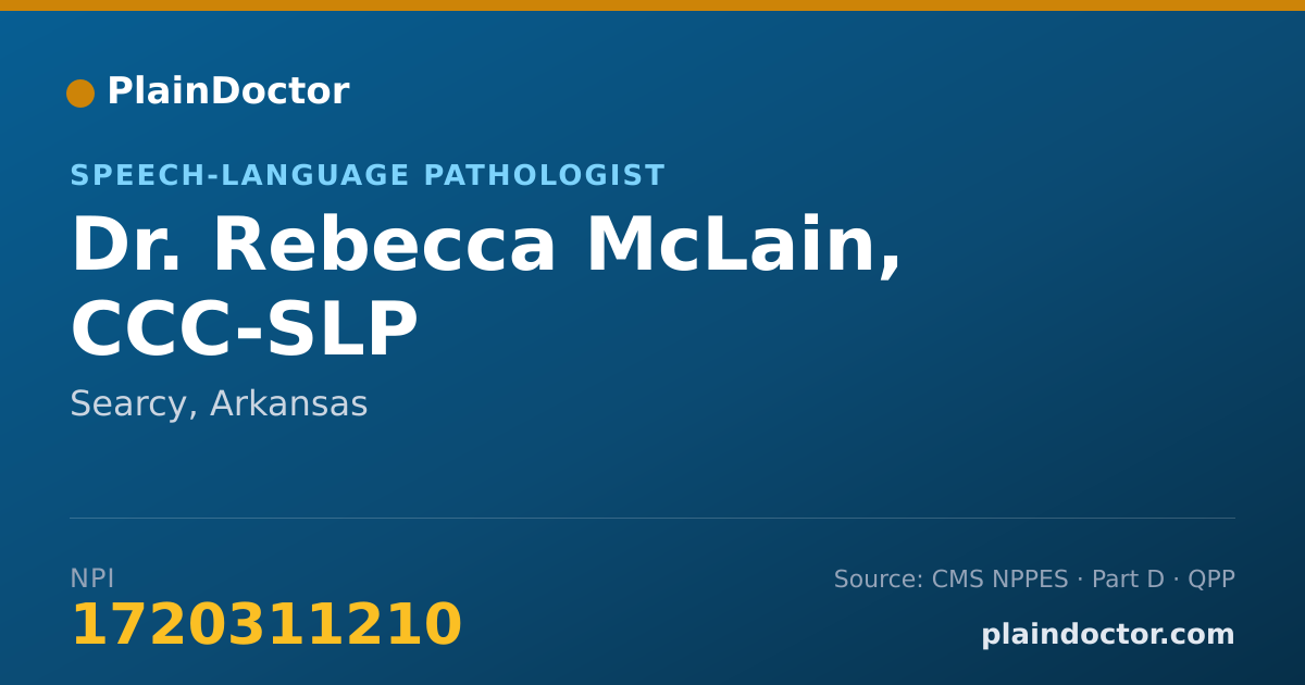 Shareable card for Rebecca McLain, CCC-SLP - Speech-Language Pathologist, Searcy, AR