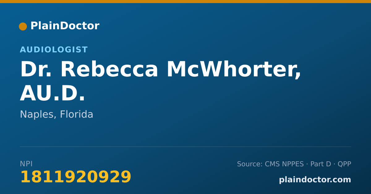 Shareable card for Rebecca McWhorter, AU.D. - Audiologist, Naples, FL