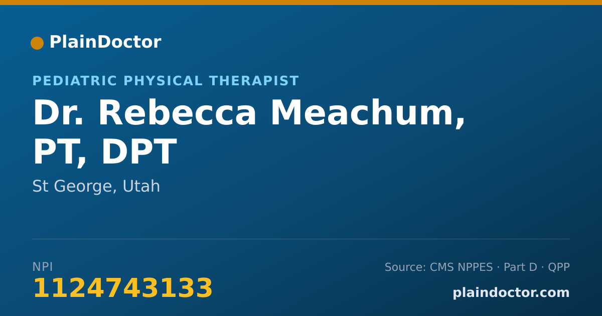 Shareable card for Rebecca Meachum, PT, DPT - Pediatric Physical Therapist, St George, UT