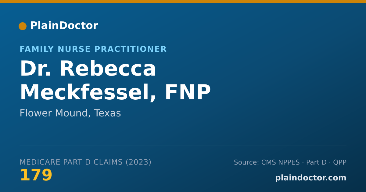 Shareable card for Rebecca Meckfessel, FNP - Family Nurse Practitioner, Flower Mound, TX