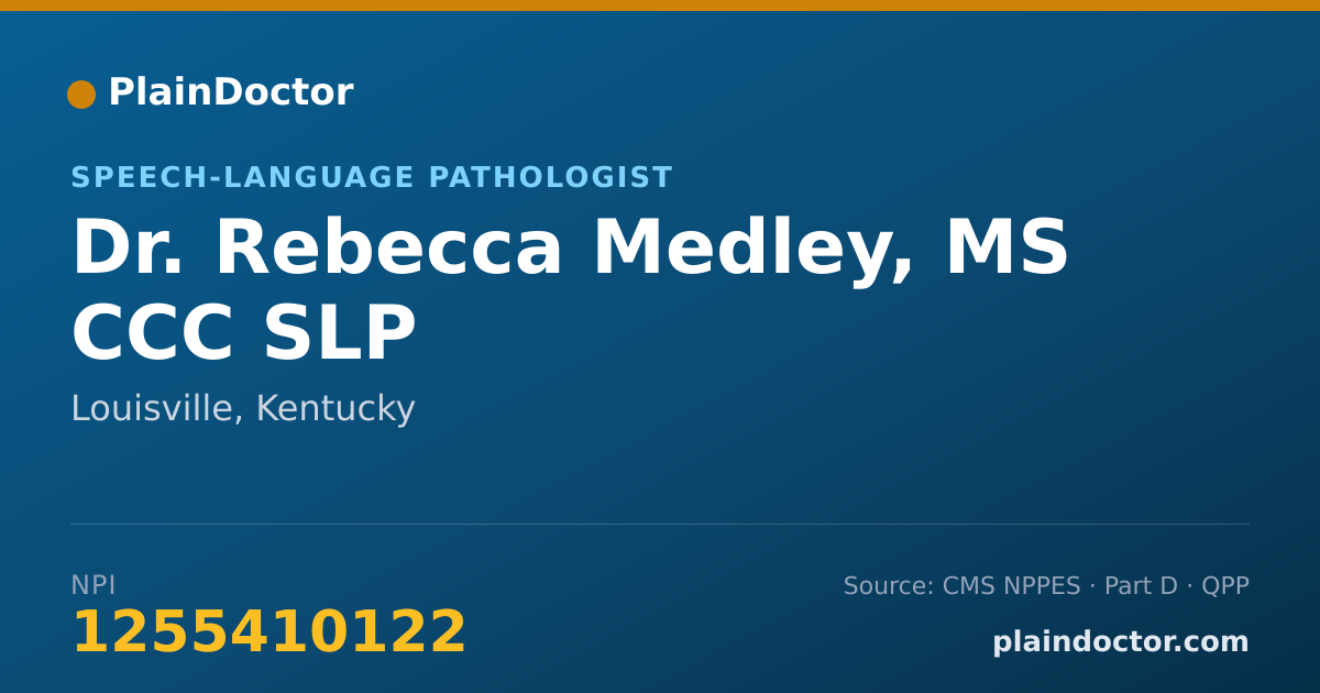 Shareable card for Rebecca Medley, MS CCC SLP - Speech-Language Pathologist, Louisville, KY