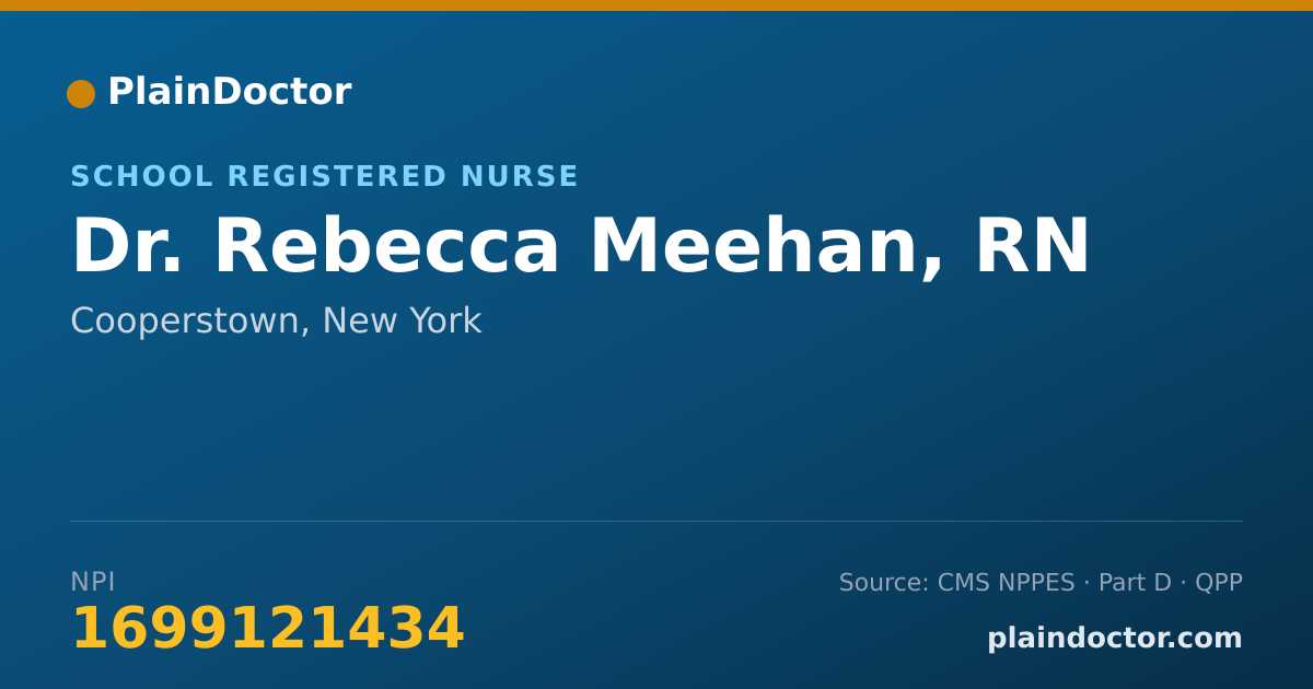 Shareable card for Rebecca Meehan, RN - School Registered Nurse, Cooperstown, NY