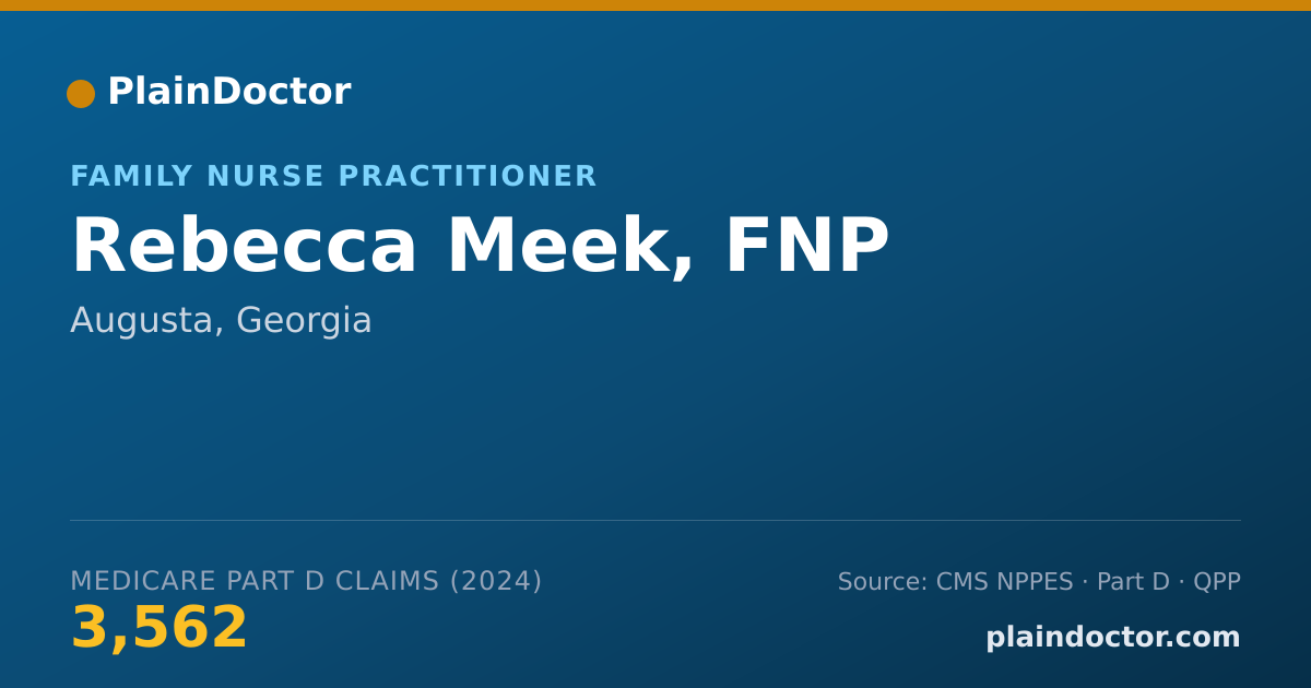 Shareable card for Rebecca Meek, FNP - Family Nurse Practitioner, Augusta, GA