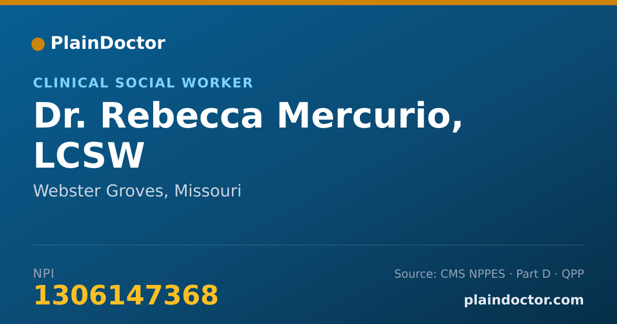 Shareable card for Rebecca Mercurio, LCSW - Clinical Social Worker, Webster Groves, MO