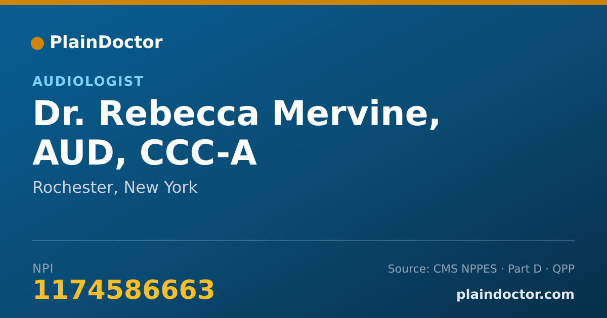Shareable card for Rebecca Mervine, AUD, CCC-A - Audiologist, Rochester, NY