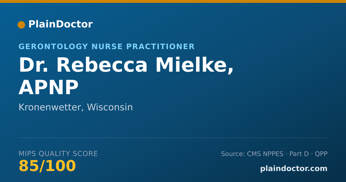 Shareable card for Rebecca Mielke, APNP - Gerontology Nurse Practitioner, Kronenwetter, WI