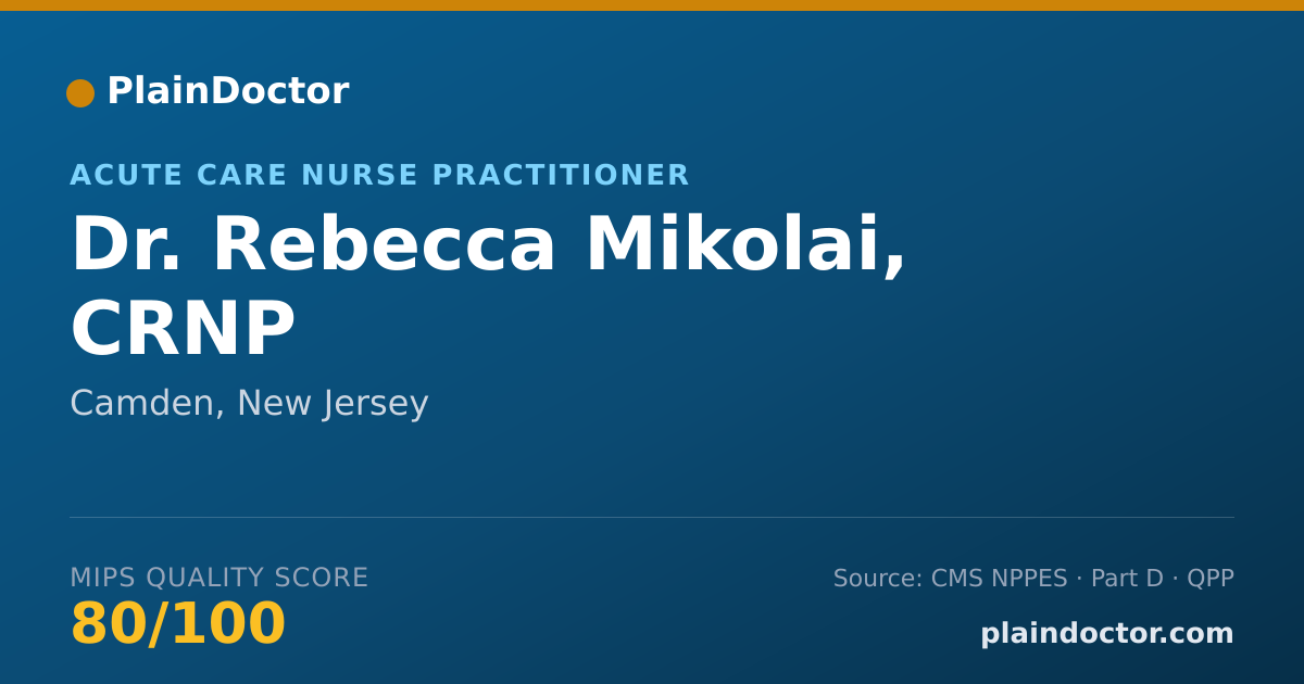 Shareable card for Rebecca Mikolai, CRNP - Acute Care Nurse Practitioner, Camden, NJ