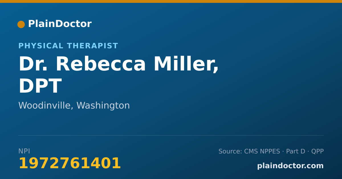 Shareable card for Rebecca Miller, DPT - Physical Therapist, Woodinville, WA