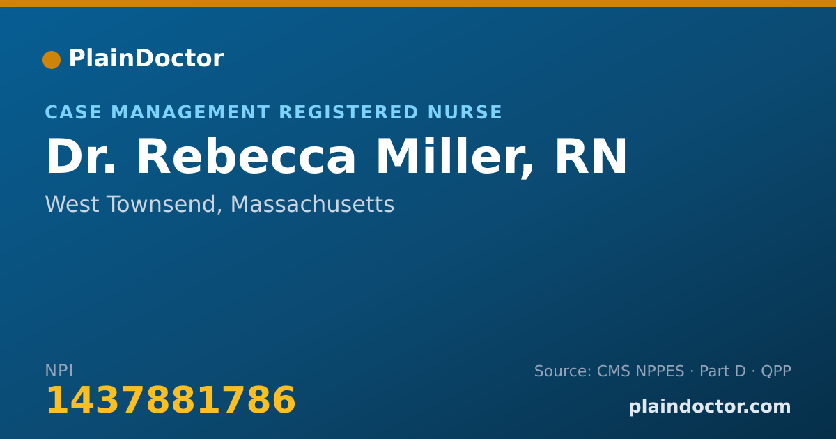 Shareable card for Rebecca Miller, RN - Case Management Registered Nurse, West Townsend, MA