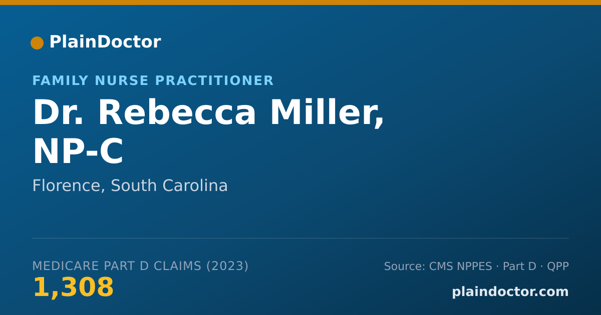 Shareable card for Rebecca Miller, NP-C - Family Nurse Practitioner, Florence, SC
