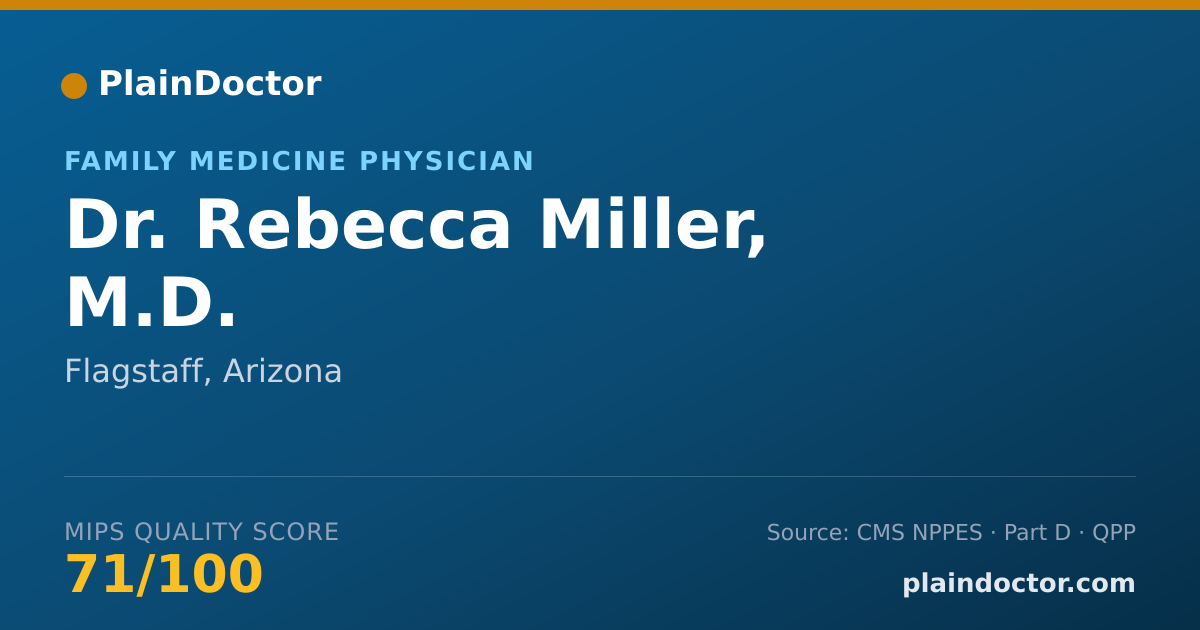 Shareable card for Rebecca Miller, M.D. - Family Medicine Physician, Flagstaff, AZ