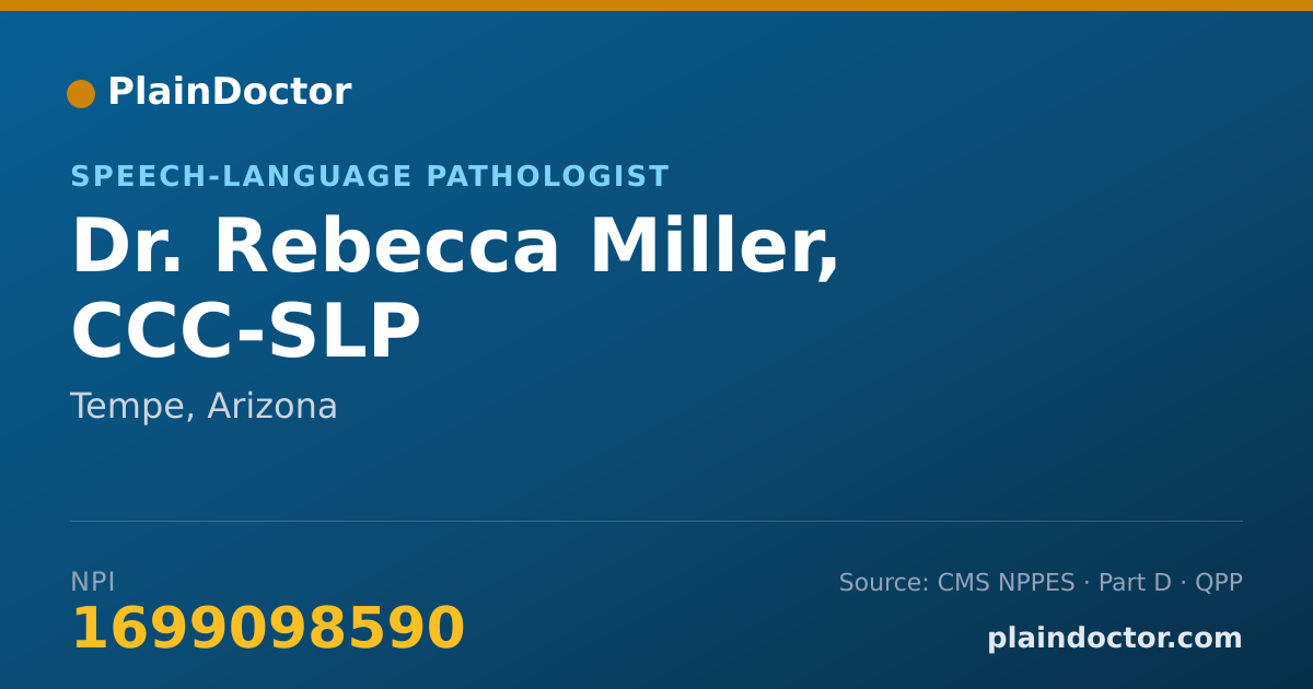 Shareable card for Rebecca Miller, CCC-SLP - Speech-Language Pathologist, Tempe, AZ