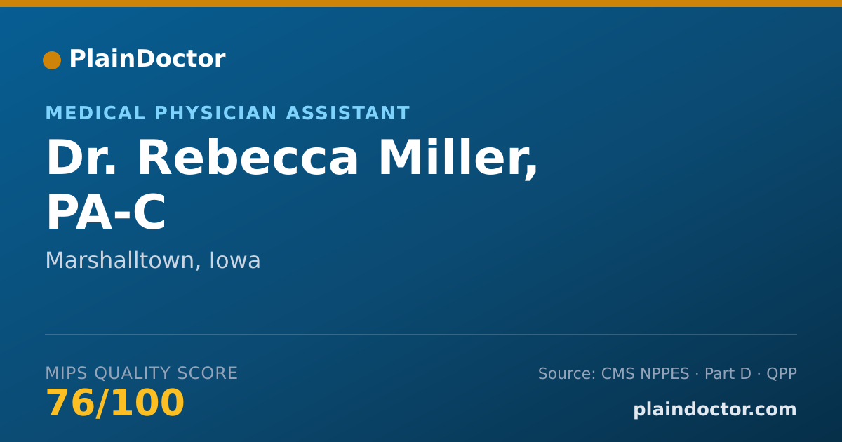 Shareable card for Rebecca Miller, PA-C - Medical Physician Assistant, Marshalltown, IA