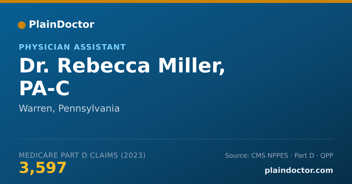 Shareable card for Rebecca Miller, PA-C - Physician Assistant, Warren, PA