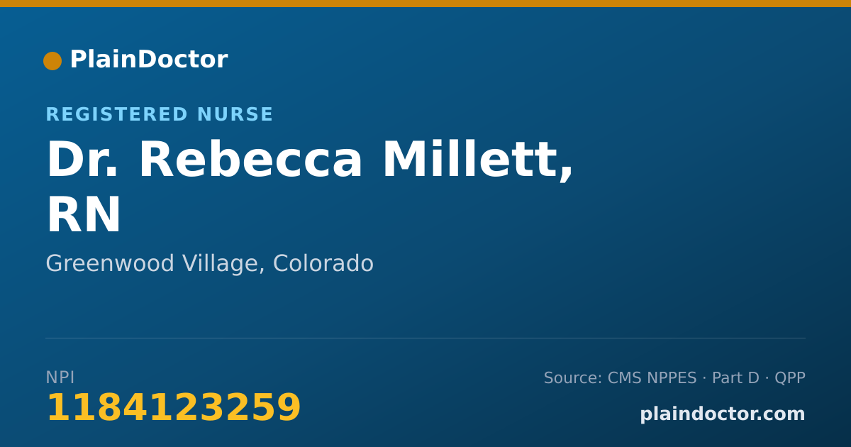 Shareable card for Rebecca Millett, RN - Registered Nurse, Greenwood Village, CO