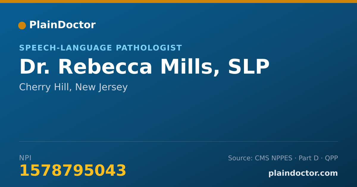 Shareable card for Rebecca Mills, SLP - Speech-Language Pathologist, Cherry Hill, NJ