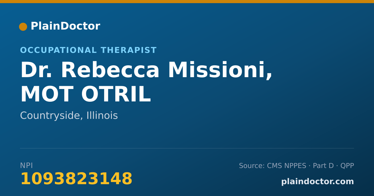 Shareable card for Rebecca Missioni, MOT OTRIL - Occupational Therapist, Countryside, IL